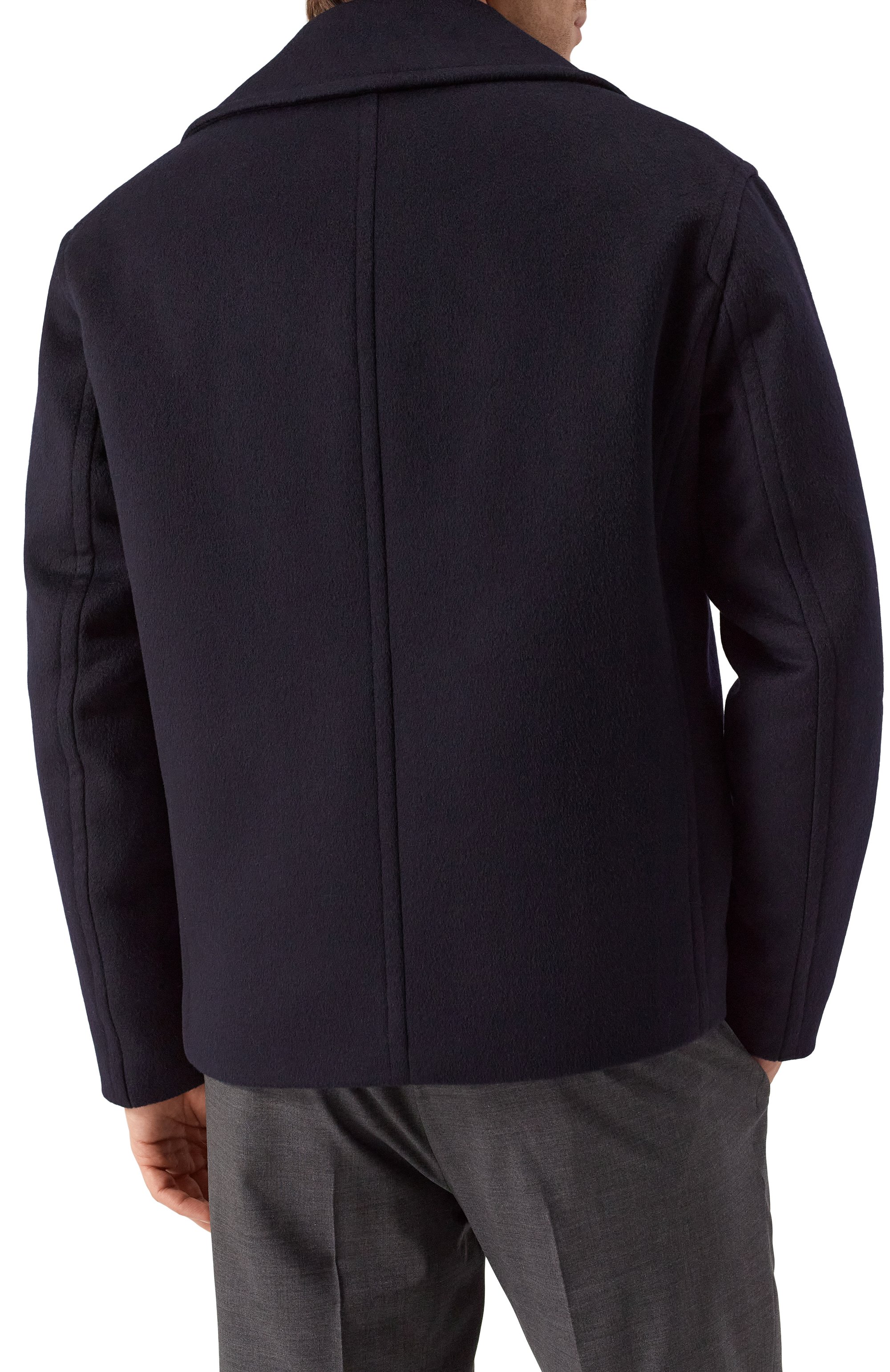 Шерстяное пальто EMPORIO ARMANI темно-синего цвета по цене 91950 руб., арт. 6D1BA6/1NMYZ, фото 4 Шерстяное пальто EMPORIO ARMANI, арт. 6D1BA6/1NMYZ, фото 4