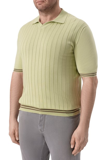 Хлопковое поло KITON салатового цвета по цене 218500 руб., арт. UMK0708, фото 3 Хлопковое поло KITON, арт. UMK0708, фото 3