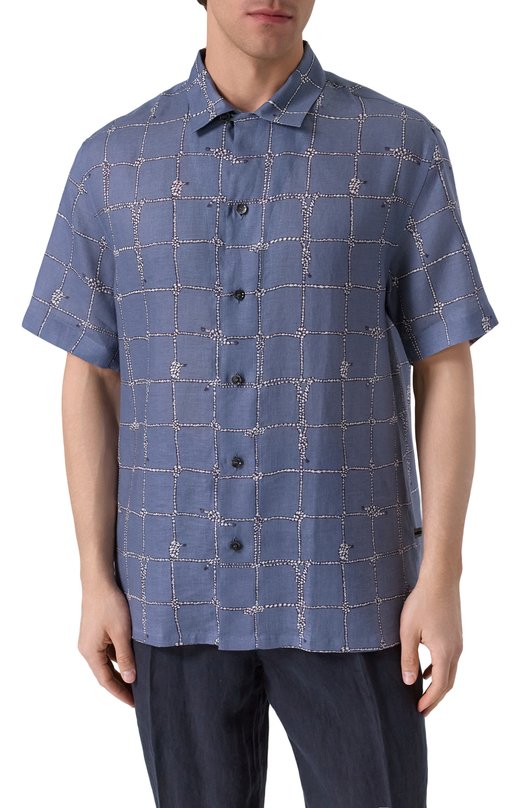 Льняная рубашка Brioni SCFR0L-PC104 Синий  SCFR0L-PC104 Фото 3