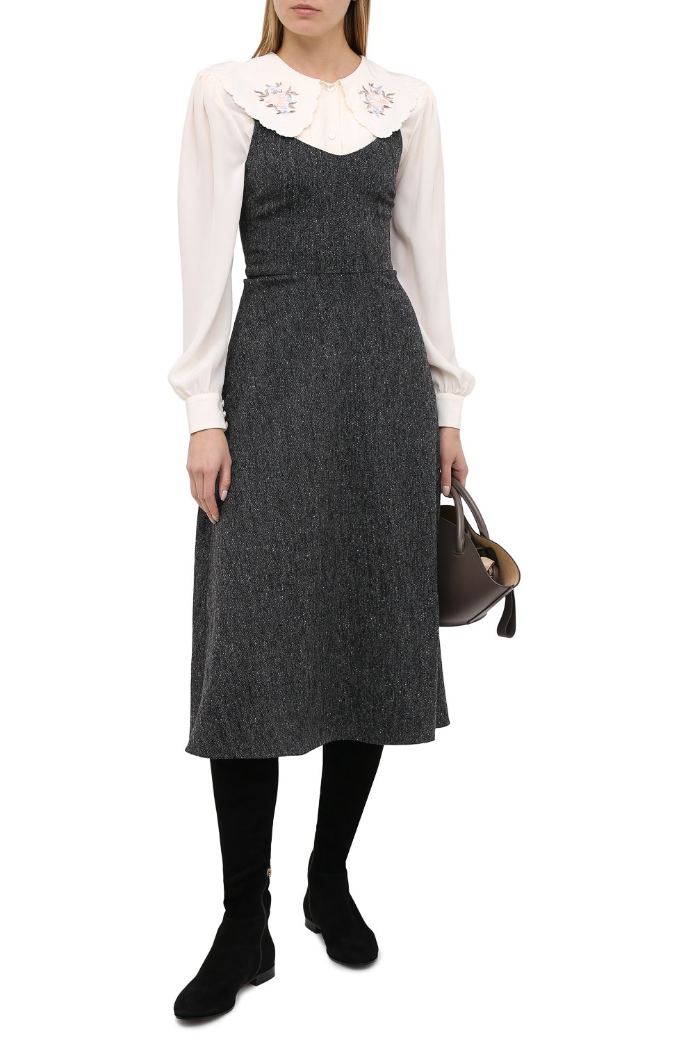 Замшевые ботфорты myren на низком каблуке JIMMY CHOO, арт. MYREN FLAT/DSD, фото 2