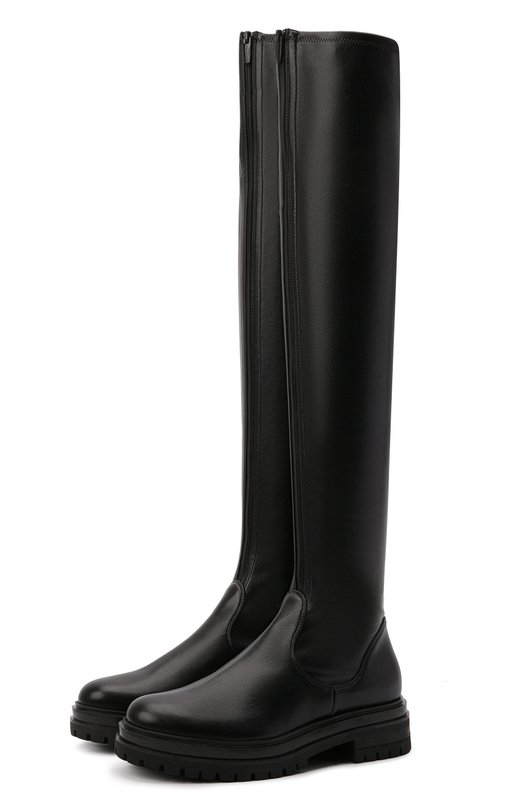 Кожаные ботфорты Marsden Gianvito Rossi G80576.20G0M.ENSNER0 Чёрный G80576.20G0M.ENSNER0