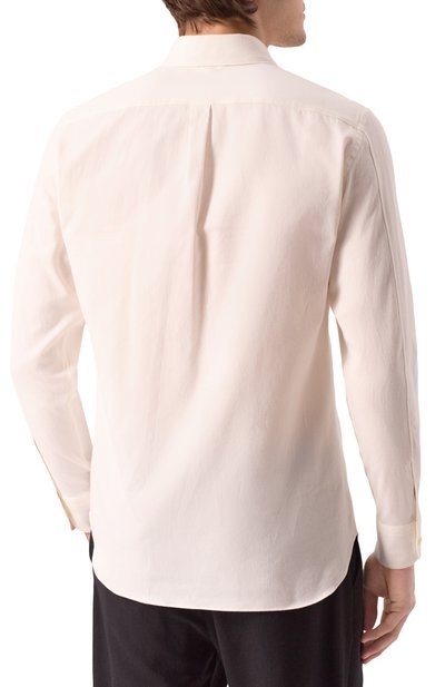 Хлопковая рубашка ZEGNA кремового цвета по цене 73300 руб., арт. SRB4/UEX35A8, фото 4 Хлопковая рубашка ZEGNA, арт. SRB4/UEX35A8, фото 4