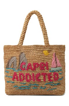 Детская комплект из сумки и футляра MC2 SAINT BARTH бежевого цвета, арт. RAFFIA BEACH MID | Фото 1 (Материал сплава: Проставлено; Нос: Не проставлено; Материал: Рафия)