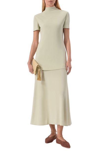 Платье из вискозы JIL SANDER зеленого цвета по цене 184000 руб., арт. J04CT0111/J65016, фото 2 Платье из вискозы JIL SANDER, арт. J04CT0111/J65016, фото 2