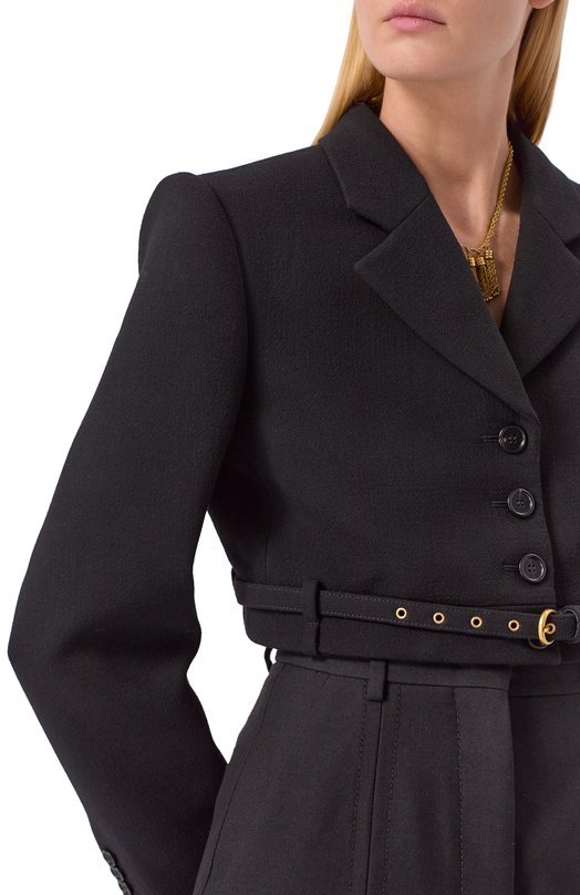 Шерстяной жакет Chloé CH25WVE58066 Чёрный  CH25WVE58066 Фото 5