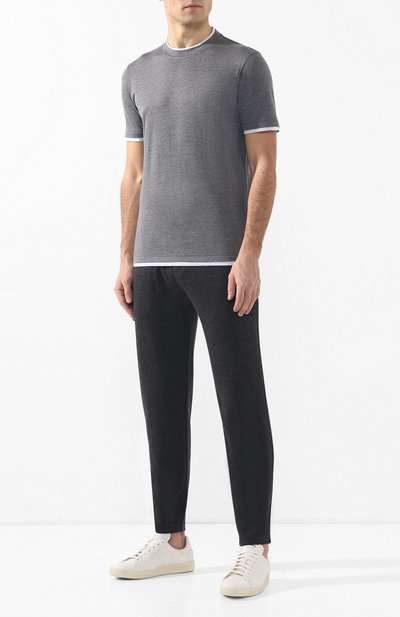 Футболка из шелка и хлопка BRUNELLO CUCINELLI, арт. MTS467427, фото 2