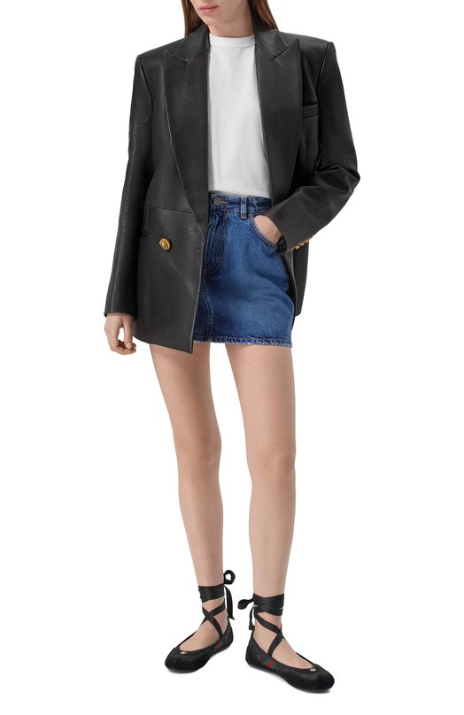 Комбинированные балетки Shift  Gucci 857964/AAF14 Чёрный  857964/AAF14 Фото 3