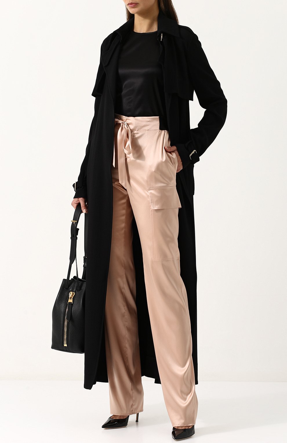 Однотонные шелковые брюки с эластичным поясом TOM FORD, арт. PAW123-FAX334, фото 2