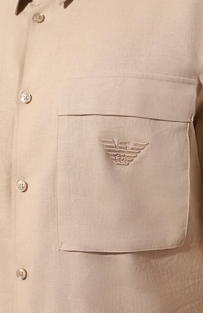 Рубашка изо льна и вискозы EMPORIO ARMANI, арт. 211861/3R467, фото 5