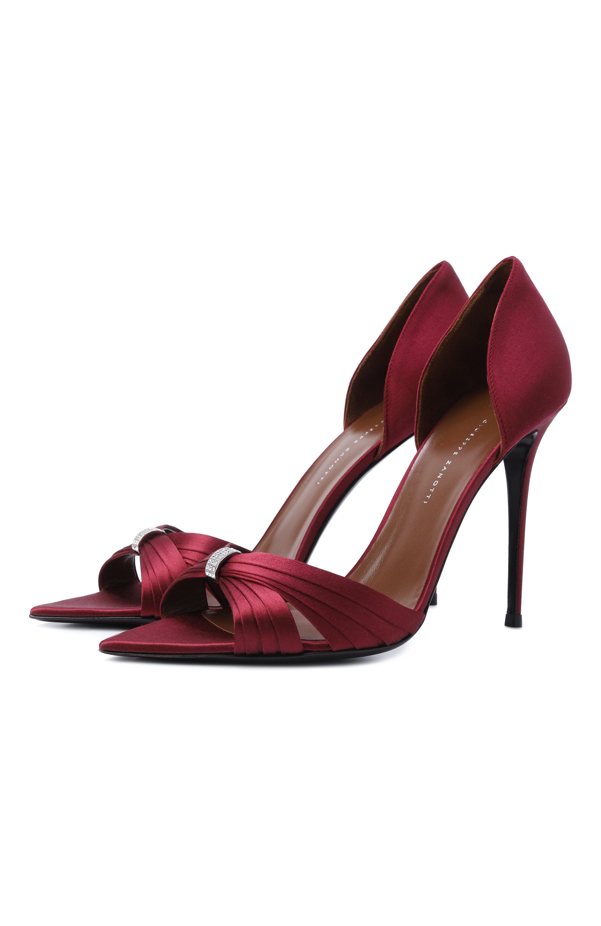 Текстильные босоножки GIUSEPPE ZANOTTI DESIGN бордового цвета по цене 118000 руб., арт. I600010, фото 1 Текстильные босоножки GIUSEPPE ZANOTTI DESIGN, арт. I600010, фото 1