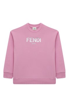 Детского хлопковый свитшот FENDI розового цвета, арт. JUH051/5V0/4-6 | Фото 1 (Материал сплава: Проставлено; Нос: Не проставлено; Материал внешний: Хлопок; Девочки Кросс-КТ: Свитшот-одежда)