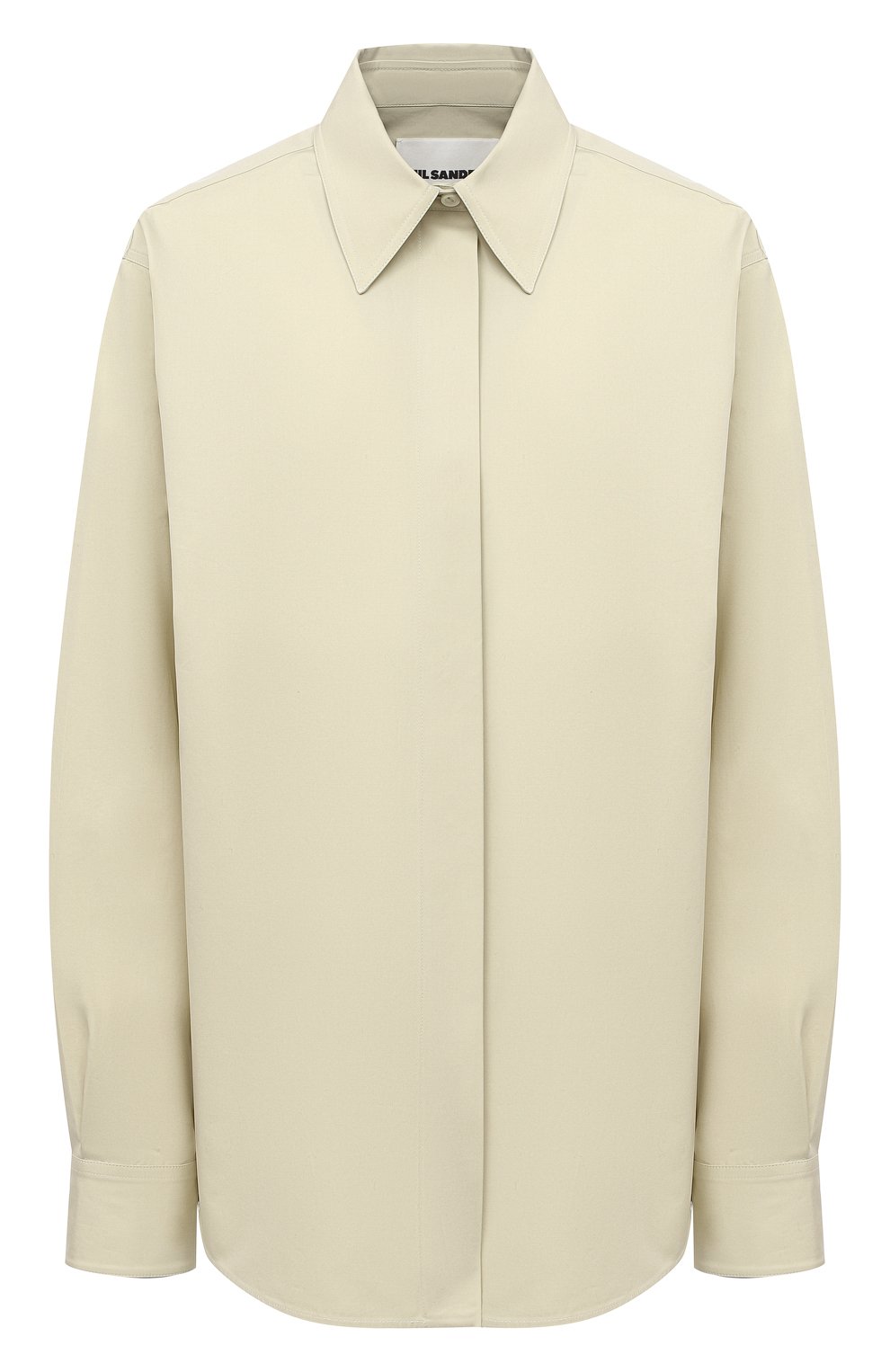 Хлопковая рубашка JIL SANDER зеленого цвета по цене 71900 руб., арт. JSWR605705-WR243900, фото 1 Хлопковая рубашка JIL SANDER, арт. JSWR605705-WR243900, фото 1