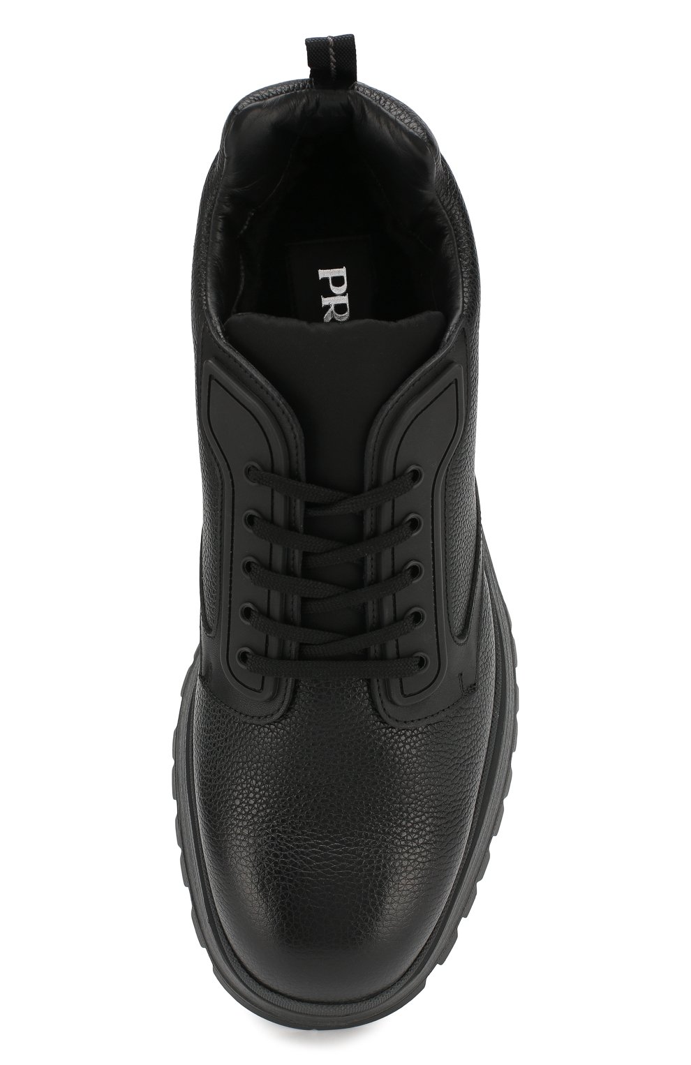 Кожаные ботинки с внутренней меховой отделкой PRADA разноцветного цвета по цене 83000 руб., арт. 4T3348-3V81-F0A13-A000, фото 5 Кожаные ботинки с внутренней меховой отделкой PRADA, арт. 4T3348-3V81-F0A13-A000, фото 5