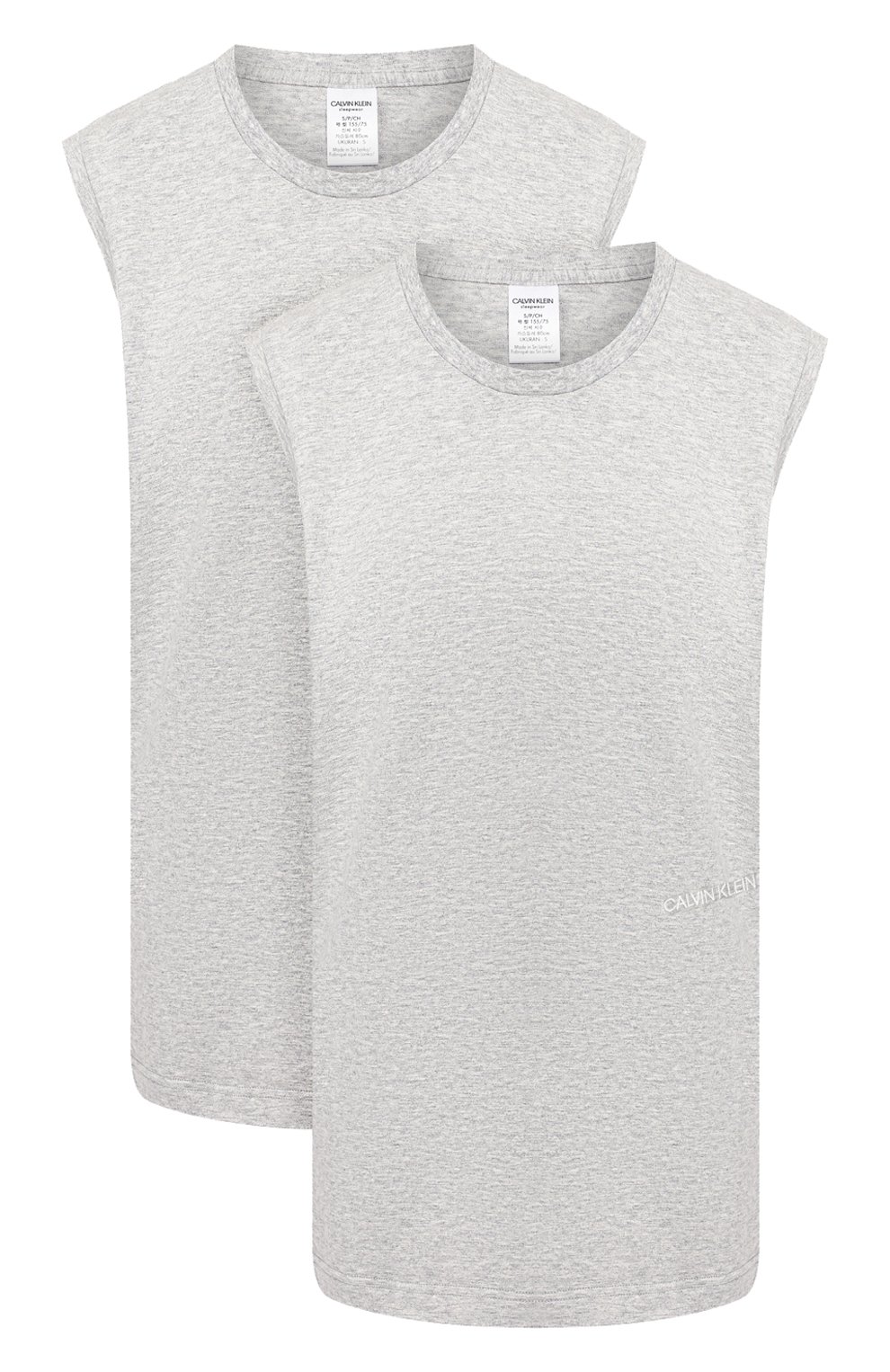 Комплект из двух футболок CALVIN KLEIN серого цвета по цене 3995 руб., арт. QS6199E, фото 1 Комплект из двух футболок CALVIN KLEIN, арт. QS6199E, фото 1
