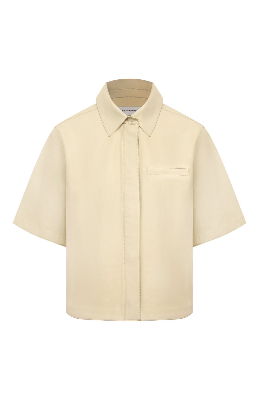 Кожаная рубашка YVES SALOMON светло-бежевого цвета по цене 119000 руб., арт. 23EYH20052APXX, фото 1 Кожаная рубашка YVES SALOMON, арт. 23EYH20052APXX, фото 1