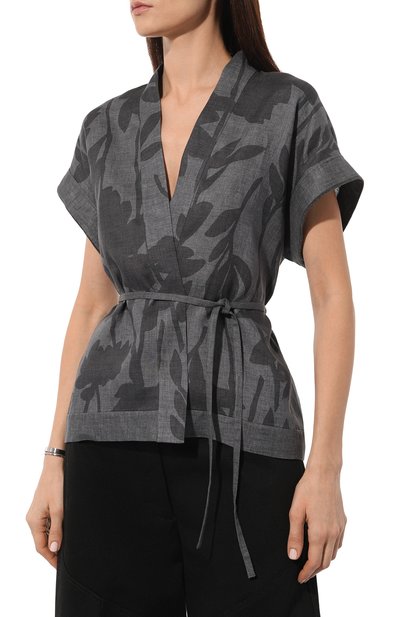 Льняной жакет-кимоно BRUNELLO CUCINELLI, арт. MB650B1344, фото 3