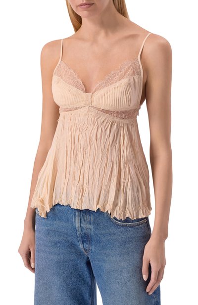 Топ из вискозы BLUMARINE бежевого цвета по цене 99500 руб., арт. 2C452A, фото 3 Топ из вискозы BLUMARINE, арт. 2C452A, фото 3