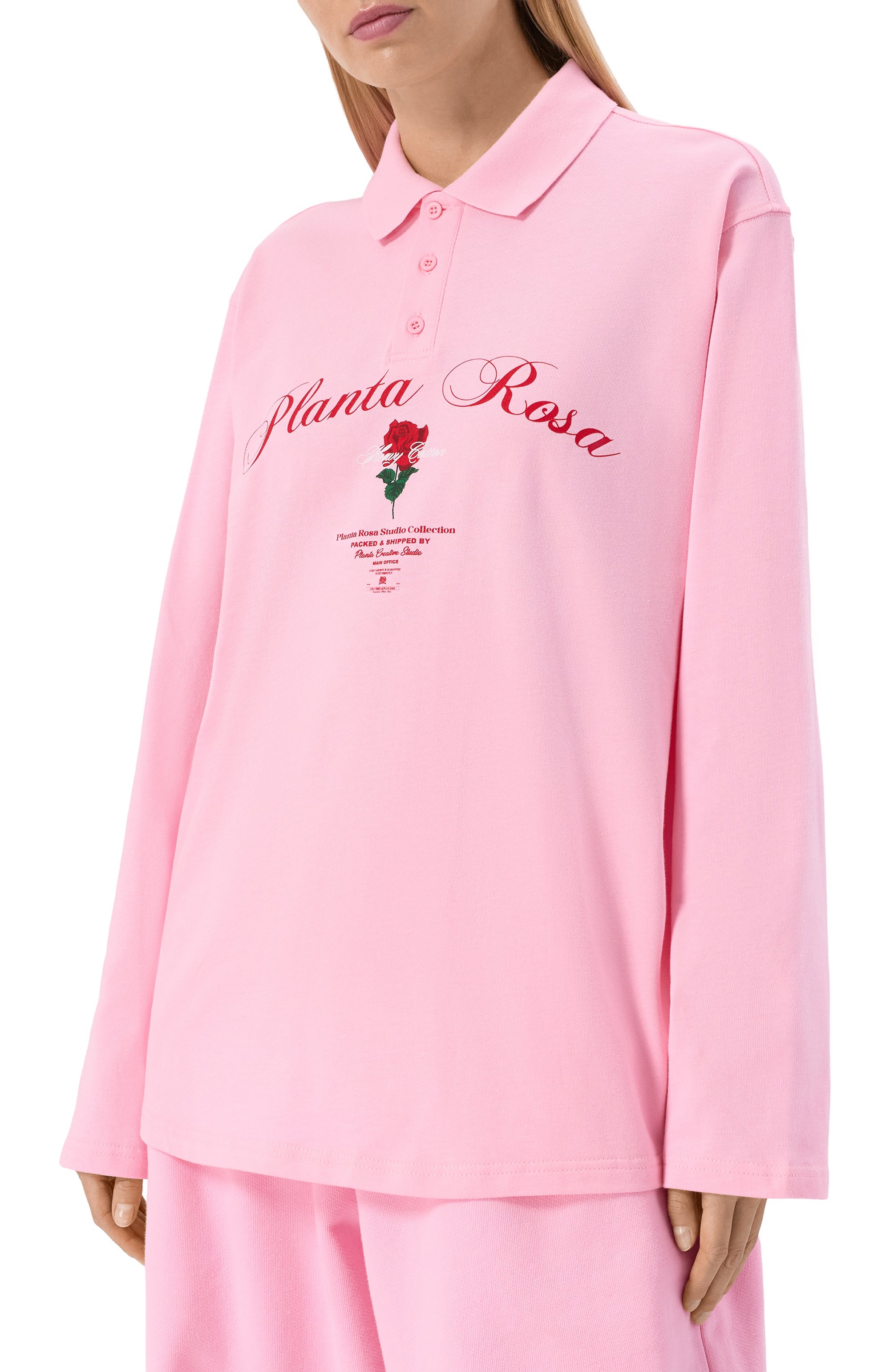 Хлопковое поло PLANTA ROSA, арт. PR/POLOLONG/ROSE/220, фото 6