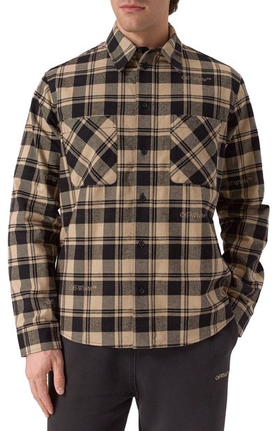 Хлопковая рубашка OFF-WHITE, арт. 0MGE030C99FAB001, фото 3