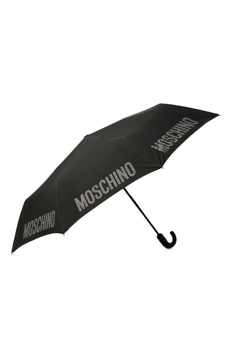 Мужской складной зонт MOSCHINO черного цвета, арт. 8064-T0PLESS | Фото 2 (Нос: Не проставлено; Материал: Металл, Текстиль, Синтетический материал)
