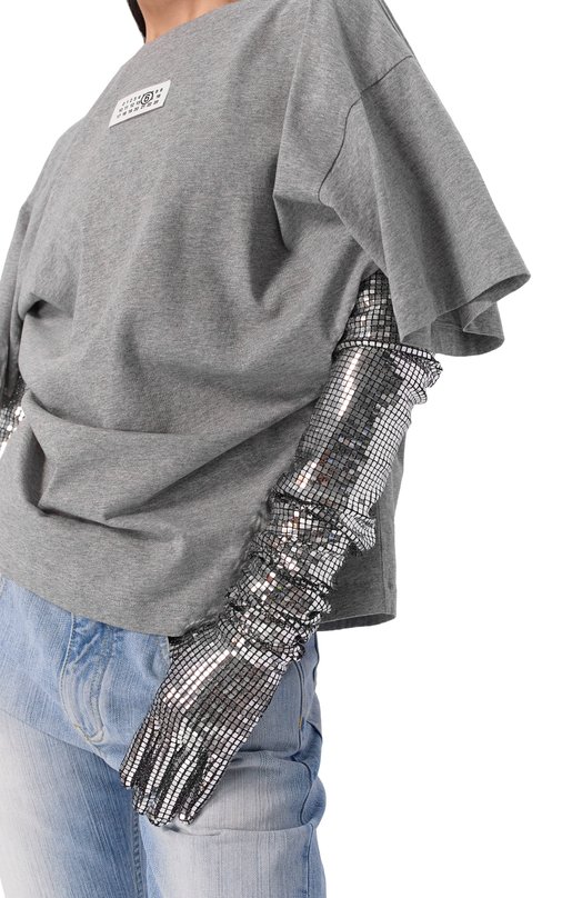 Хлопковая футболка MM6 S52GC0358/M20170 Серый  S52GC0358/M20170 Фото 5