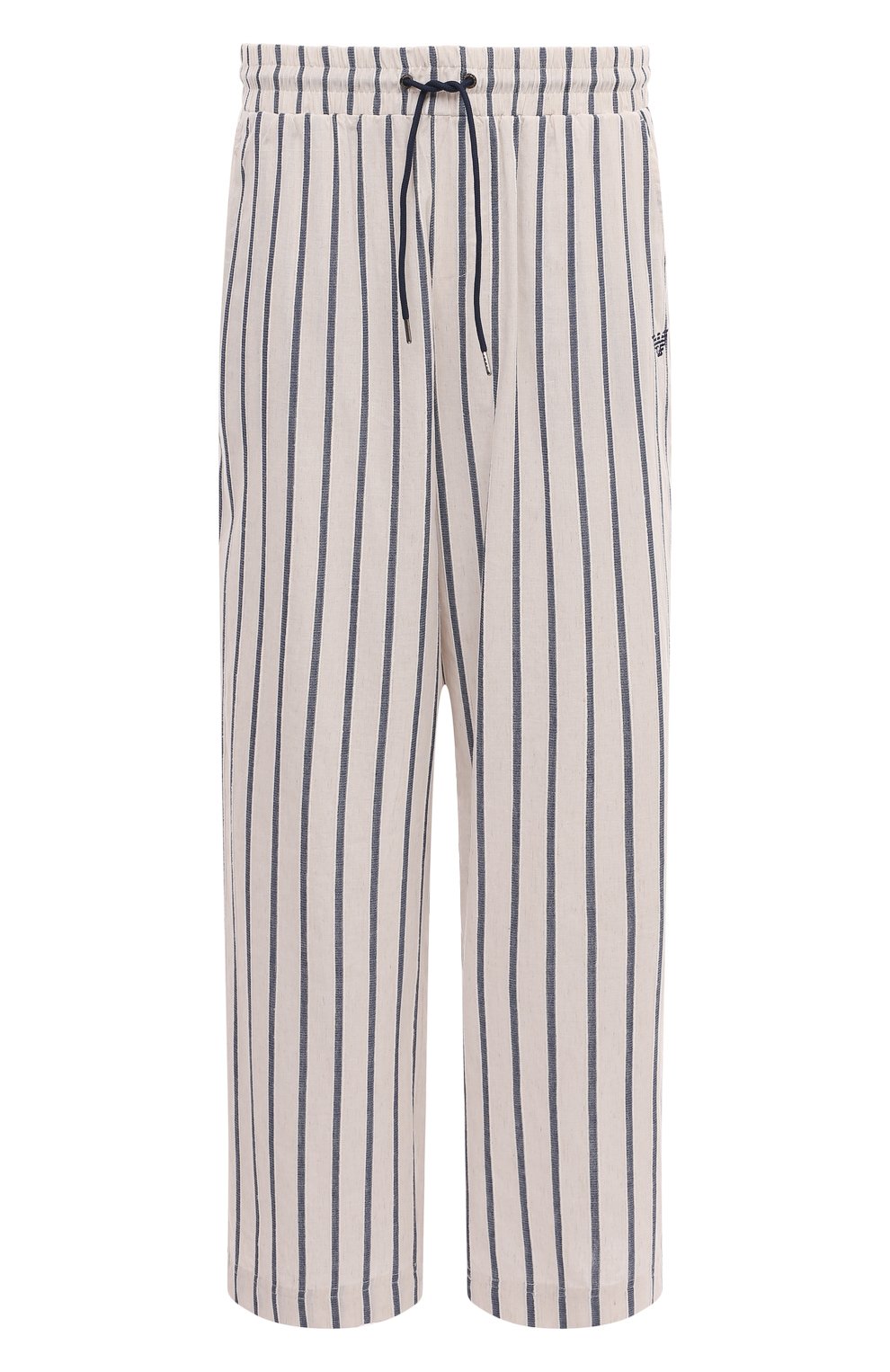 Брюки из хлопка и льна EMPORIO ARMANI бежевого цвета по цене 16000 руб., арт. 211879/4R465, фото 1 Брюки из хлопка и льна EMPORIO ARMANI, арт. 211879/4R465, фото 1