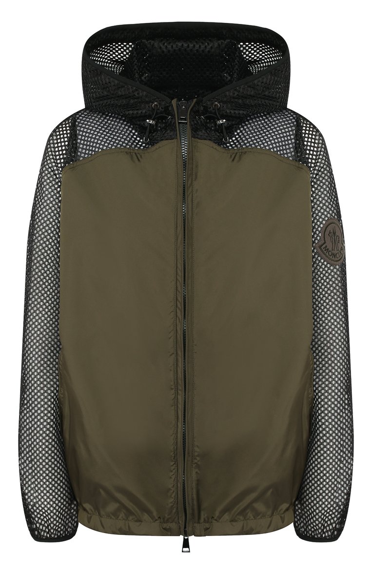 Женская куртка MONCLER хаки цвета, арт. F1-093-1A714-00-C0478 | Фото 1 (Статус проверки: Проверена категория; Рукава: Длинные; Длина (верхняя одежда): Короткие; Материал внешний: Синтетический материал; Кросс-КТ: Ветровка, Куртка; Драгоценные камни: Проставлено; Материал сплава: Проставлено)