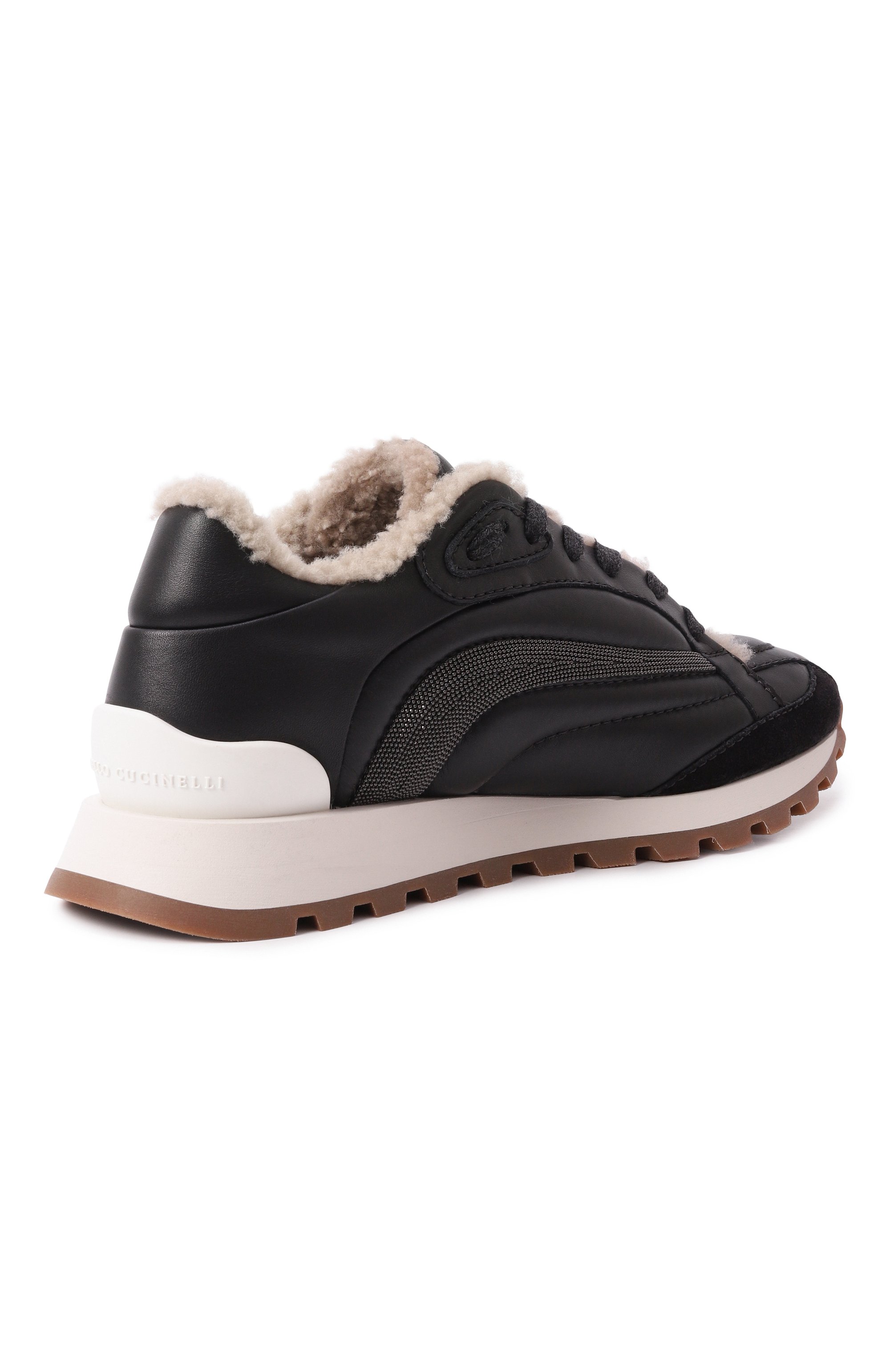 Кожаные кроссовки BRUNELLO CUCINELLI черного цвета по цене 199500 руб., арт. MZSKG2797, фото 5 Кожаные кроссовки BRUNELLO CUCINELLI, арт. MZSKG2797, фото 5