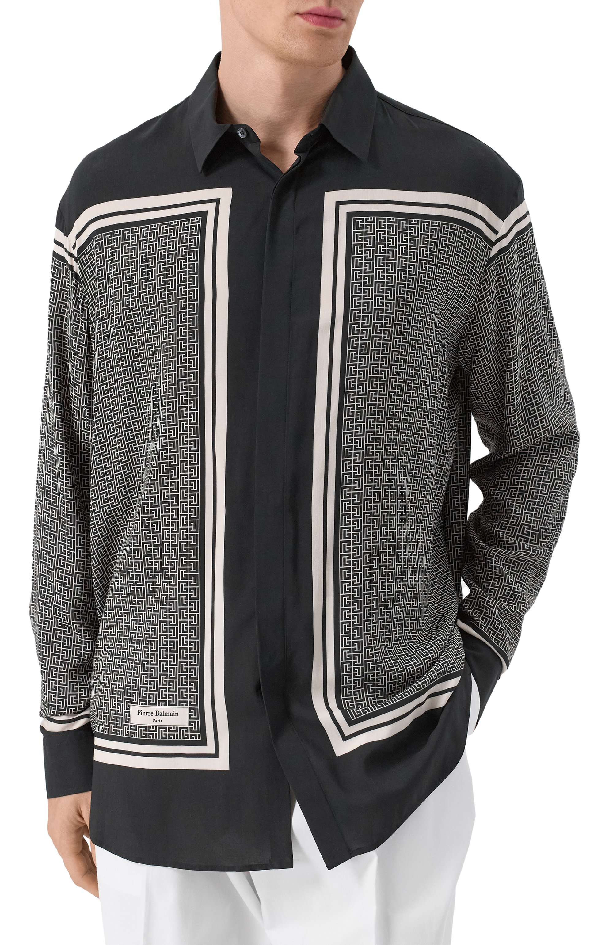 Рубашка из вискозы BALMAIN, арт. BH1HS184/XG42, фото 3