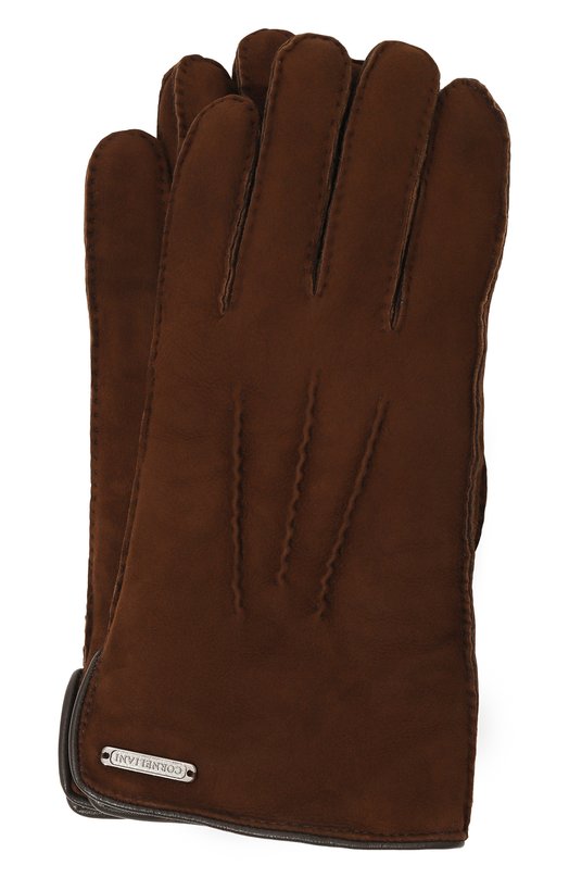 Перчатки из овчины Corneliani 94Q317-9420579 Коричневый 94Q317-9420579