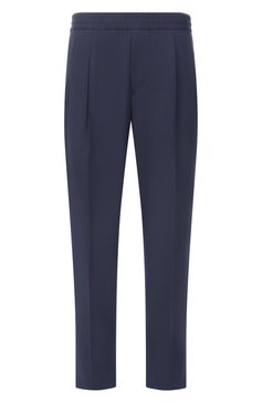Мужские брюки ZEGNA темно-синего цвета, арт. 73GCC2/9ZF818A9 | Фото 1 (Длина (брюки, джинсы): Стандартные; Материал внешний: Шерсть, Синтетический материал; Случай: Повседневный; Стили: Кэжуэл)