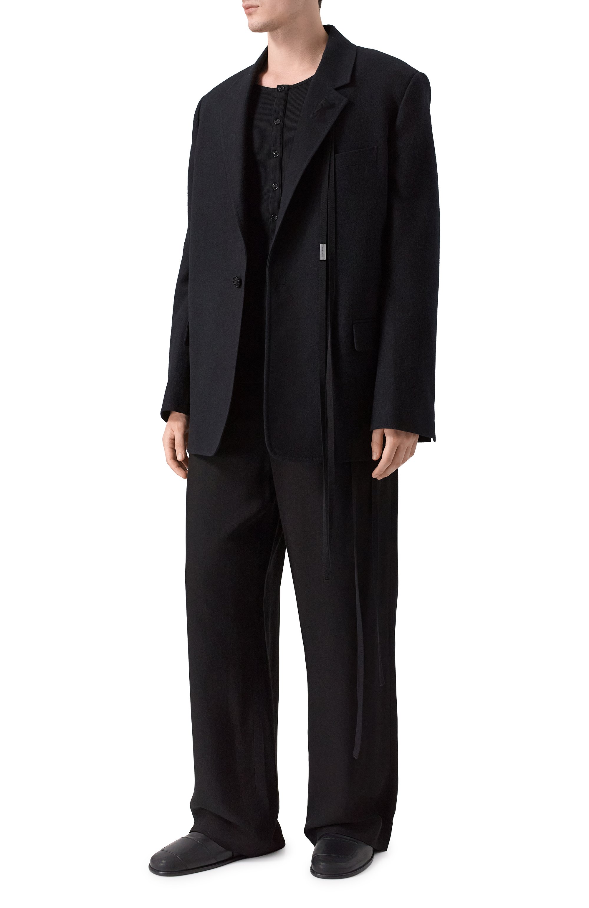 Хлопковый лонгслив-хенли ANN DEMEULEMEESTER, арт. B0013820/FA659, фото 2