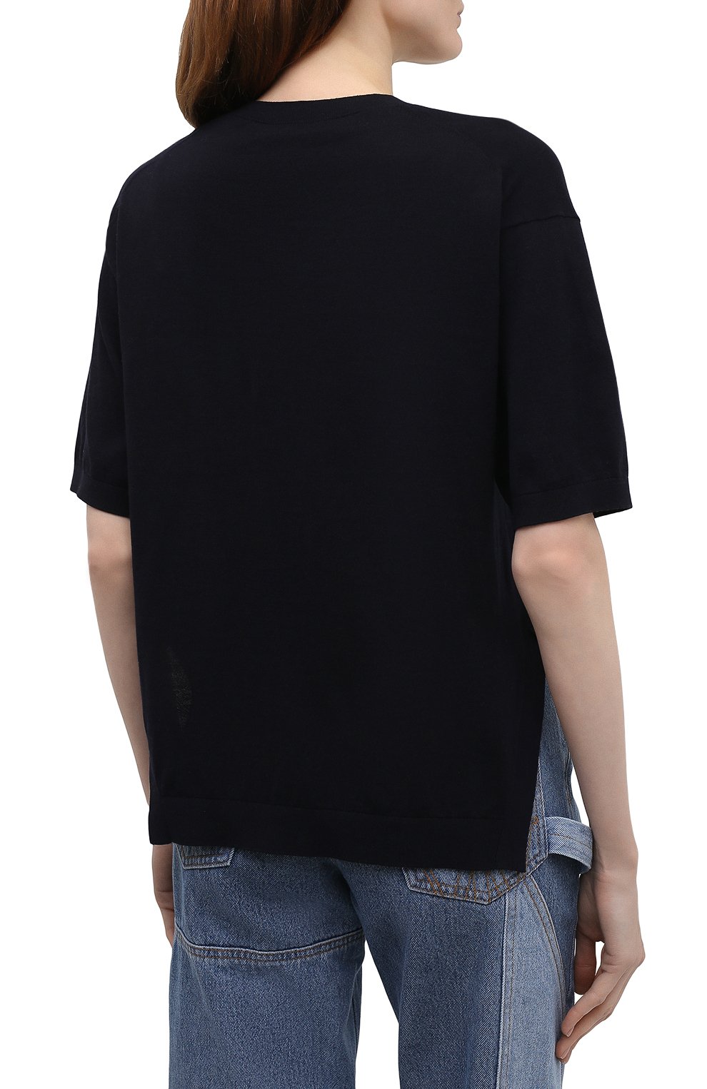 Хлопковая футболка THEORY темно-синего цвета по цене 19950 руб., арт. L0214713, фото 4 Хлопковая футболка THEORY, арт. L0214713, фото 4