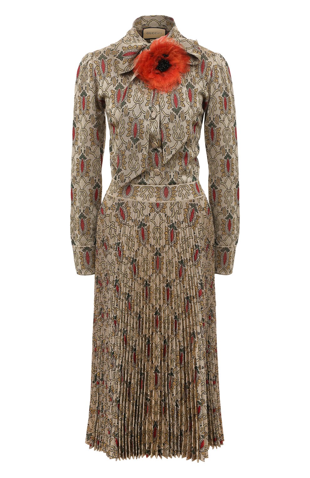 Платье GUCCI темно-бежевого цвета по цене 429120 руб., арт. 676816 XKB47, фото 1 Платье GUCCI, арт. 676816 XKB47, фото 1