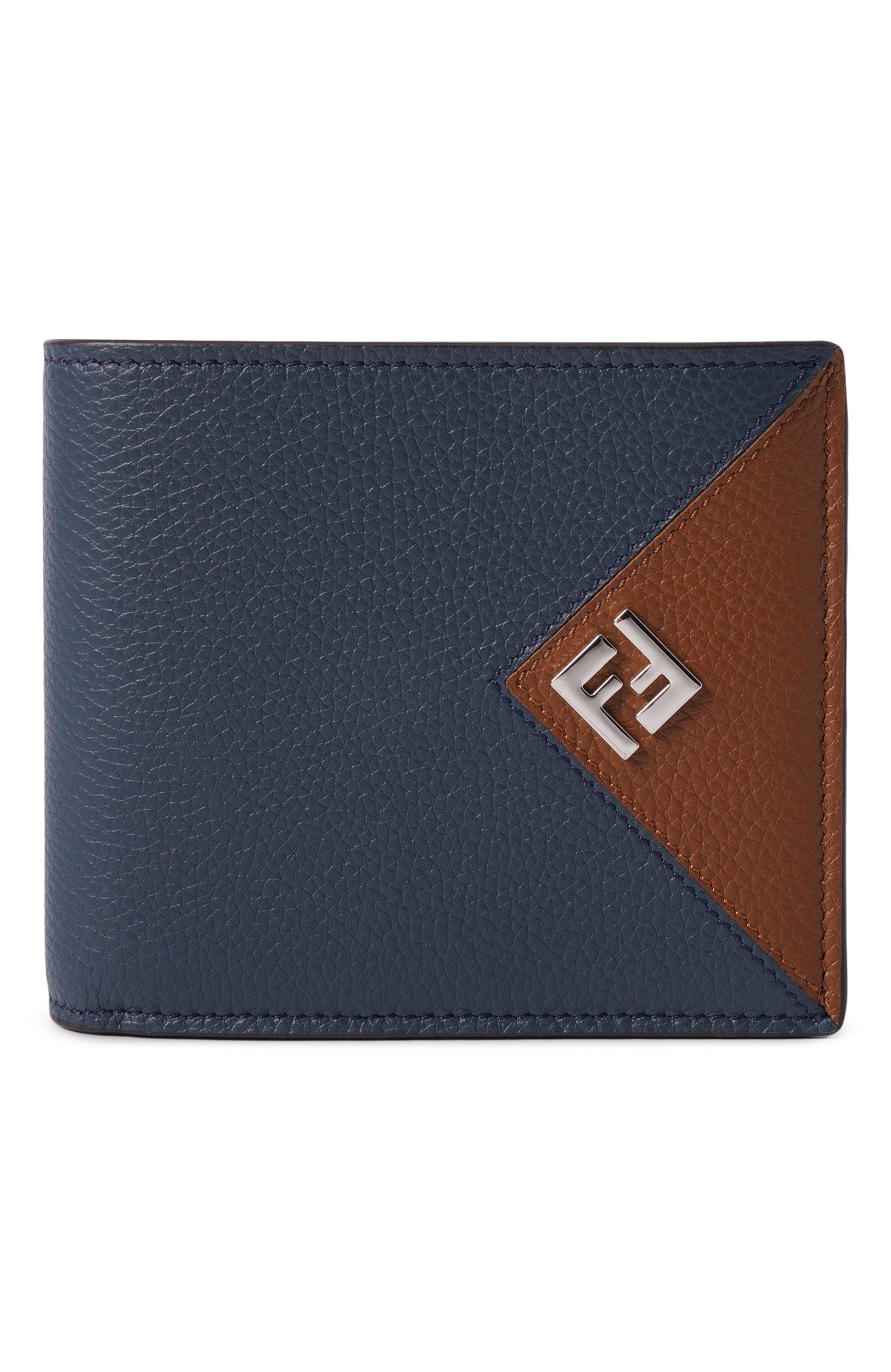 Кожаное портмоне FENDI темно-синего цвета по цене 72450 руб., арт. 7M0169/B09X, фото 1 Кожаное портмоне FENDI, арт. 7M0169/B09X, фото 1