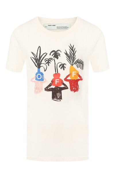 Женская хлопковая футболка OFF-WHITE, арт. 0WAA049E19B070640188