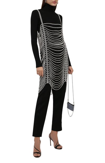 Платье со стразами AREA серебряного цвета по цене 331500 руб., арт. 2103D19042, фото 2 Платье со стразами AREA, арт. 2103D19042, фото 2