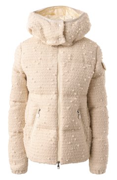 Женский пуховик fourmines MONCLER кремвого цв�ета, арт. 1A001-60-5980U | Фото 1 (Рукава: Длинные; Длина (верхняя одежда): Короткие; Материал подклада: Синтетический материал; Драгоценные камни: Проставлено; Материал сплава: Проставлено; Стили: Кэжуэл; Кросс-КТ: Пуховик; Материал внешний: Синтетический материал)