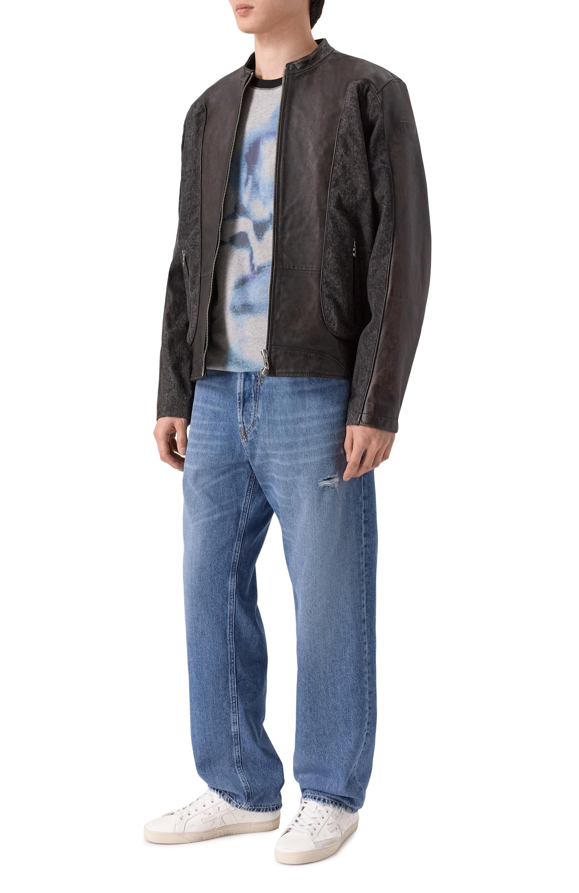 Кожаная куртка DIESEL темно-коричневого цвета по цене 85800 руб., арт. A21119/0GSBK, фото 2 Кожаная куртка DIESEL, арт. A21119/0GSBK, фото 2