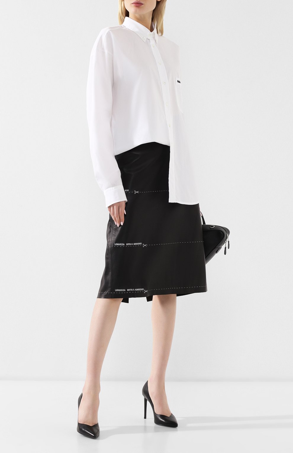 Кожаная юбка VETEMENTS черного цвета по цене 176000 руб., арт. WSS194064, фото 2 Кожаная юбка VETEMENTS, арт. WSS194064, фото 2