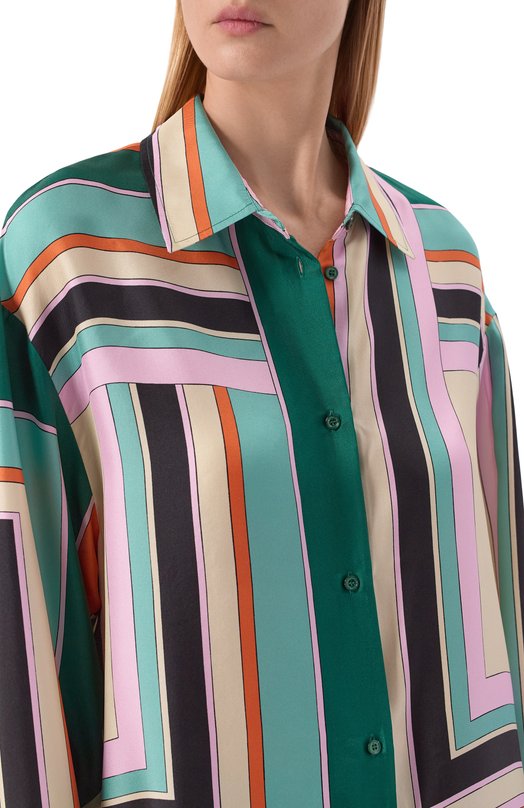 Шелковая рубашка Weekend Max Mara F0RMIA_001 Разноцветный  F0RMIA_001 Фото 5
