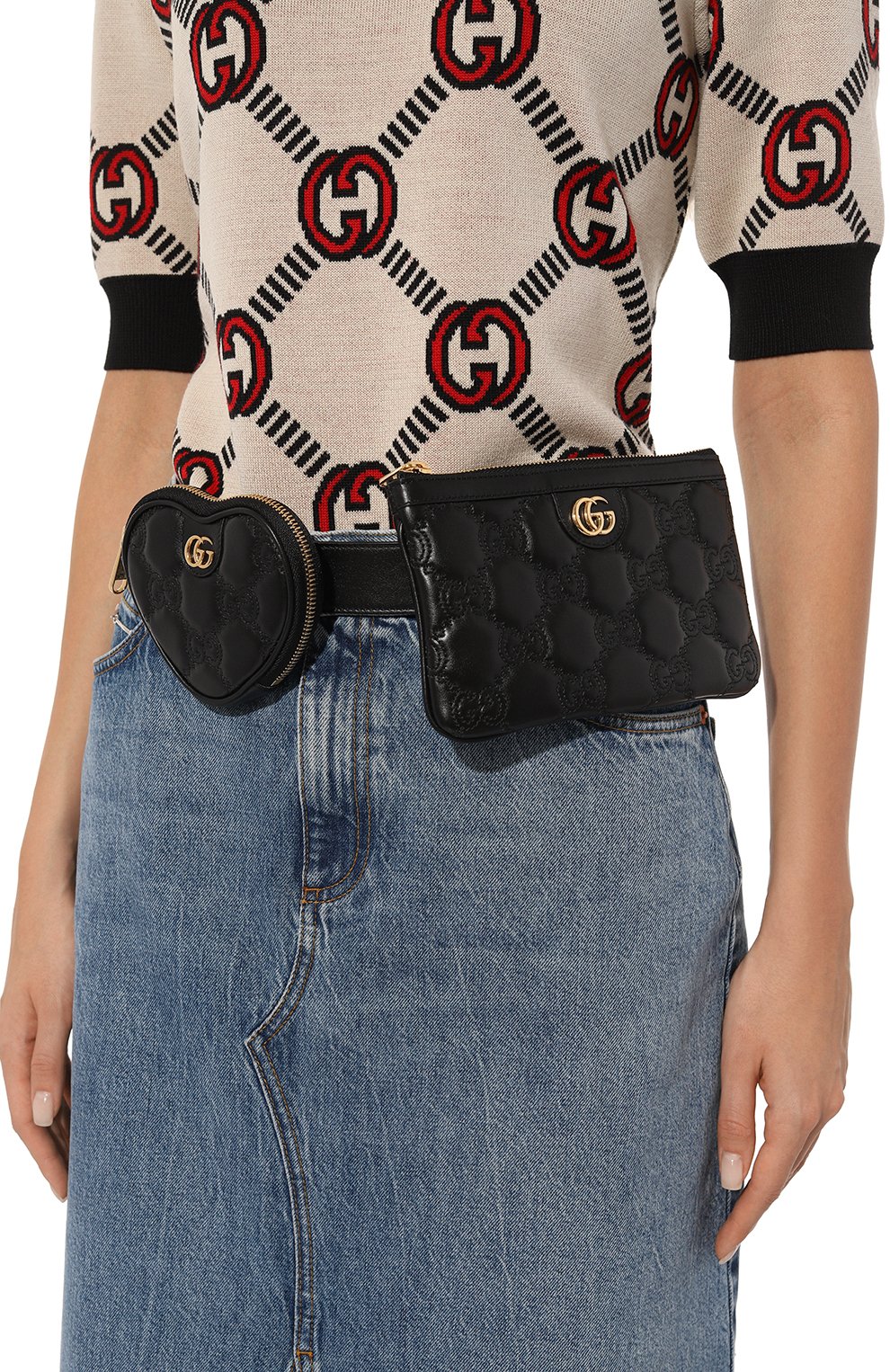 Поясная сумка gg matelassé GUCCI черного цвета по цене 176500 руб., арт. 723779/UM8IG, фото 2 Поясная сумка gg matelassé GUCCI, арт. 723779/UM8IG, фото 2