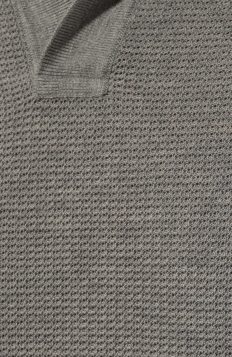 Мужское хлопковое поло ZEGNA серого цвета, арт. UDC95A7/C32 | Фото 5 (Длина (для топов): Стандартные; Материал внешний: Хлопок; Рукава: Короткие; Стили: Кэжуэл; Застежка: Открытый ворот; Кросс-КТ: Трикотаж; Принт: Без принта)