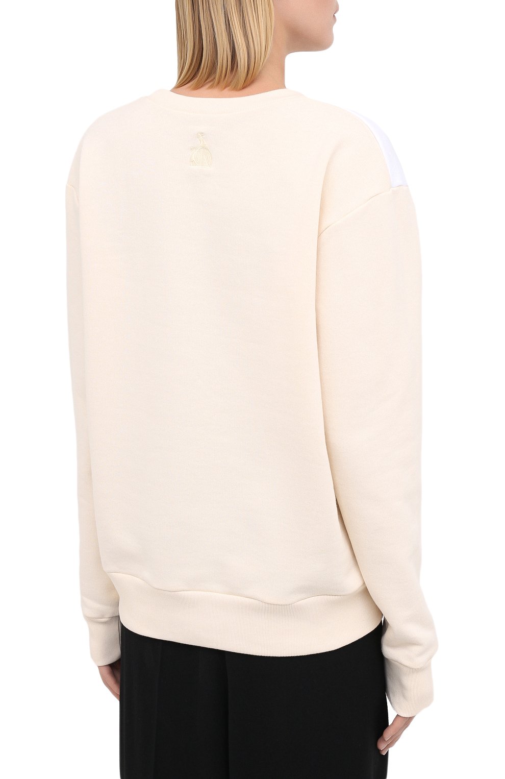 Хлопковый свитшот LANVIN кремового цвета по цене 61750 руб., арт. RW-T0637J-JR19-A20, фото 4 Хлопковый свитшот LANVIN, арт. RW-T0637J-JR19-A20, фото 4