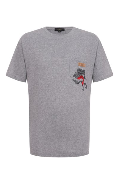 Мужская футболка из хлопка и шелка ZILLI, арт. TSR02LM0107VFWE00