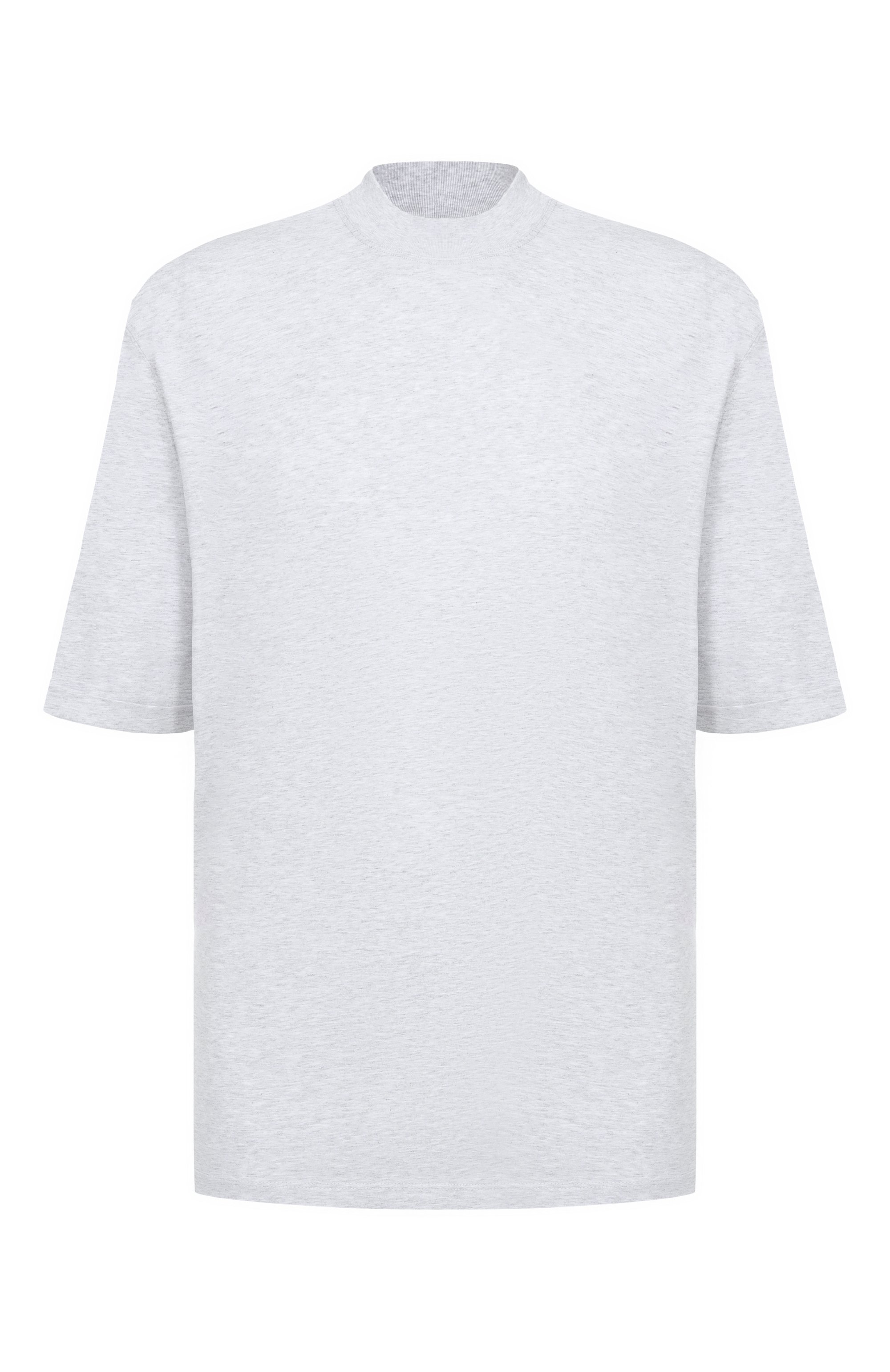 Хлопковая футболка BRUNELLO CUCINELLI светло-серого цвета по цене 81900 руб., арт. M0B131396, фото 1 Хлопковая футболка BRUNELLO CUCINELLI, арт. M0B131396, фото 1