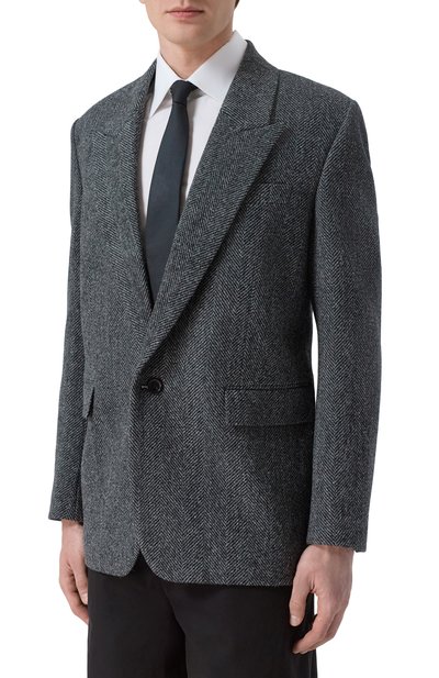 Шерстяной пиджак SAINT LAURENT темно-серого цвета по цене 446500 руб., арт. 837196/Y3D06, фото 3 Шерстяной пиджак SAINT LAURENT, арт. 837196/Y3D06, фото 3