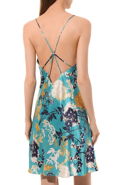 Шелковая сорочка LUNA DI SETA бирюзового цвета по цене 36350 руб., арт. VLST61046, фото 4 Шелковая сорочка LUNA DI SETA, арт. VLST61046, фото 4