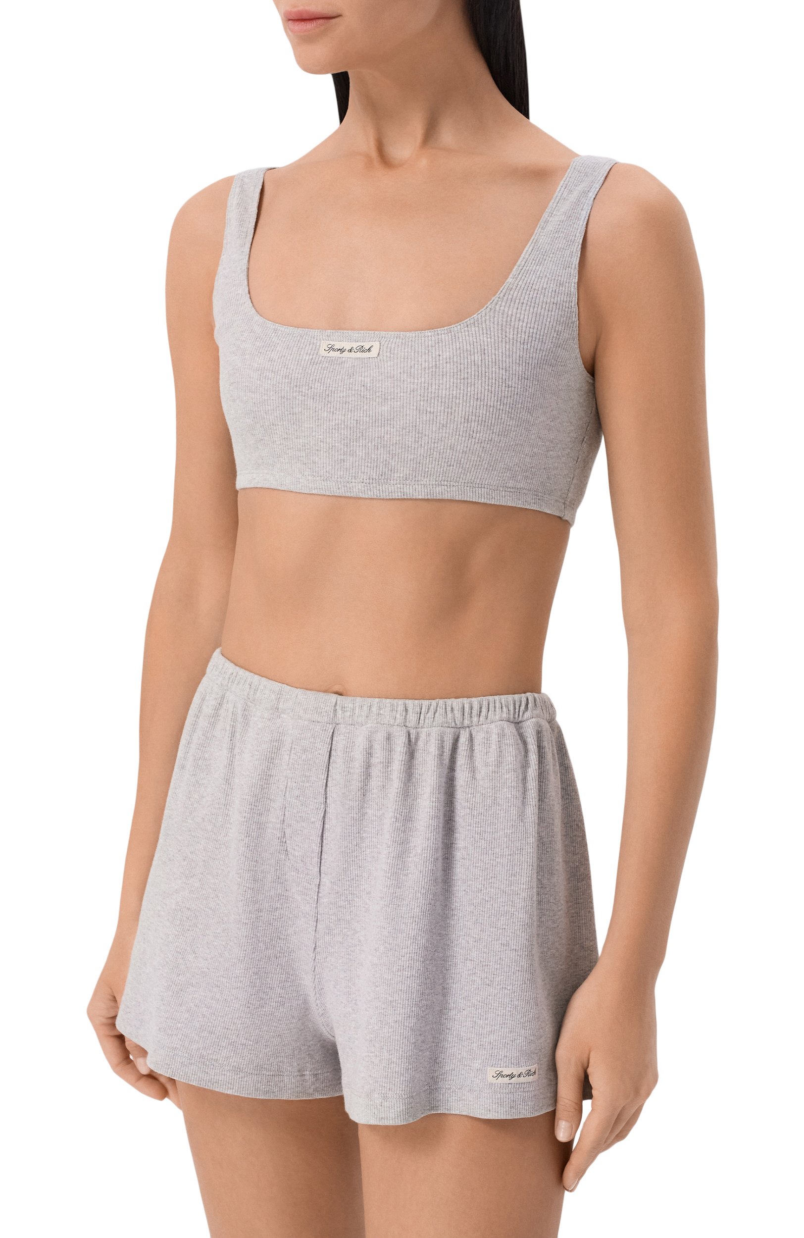 Хлопковый топ SPORTY AND RICH серого цвета по цене 11450 руб., арт. T011474326GY03, фото 3 Хлопковый топ SPORTY AND RICH, арт. T011474326GY03, фото 3