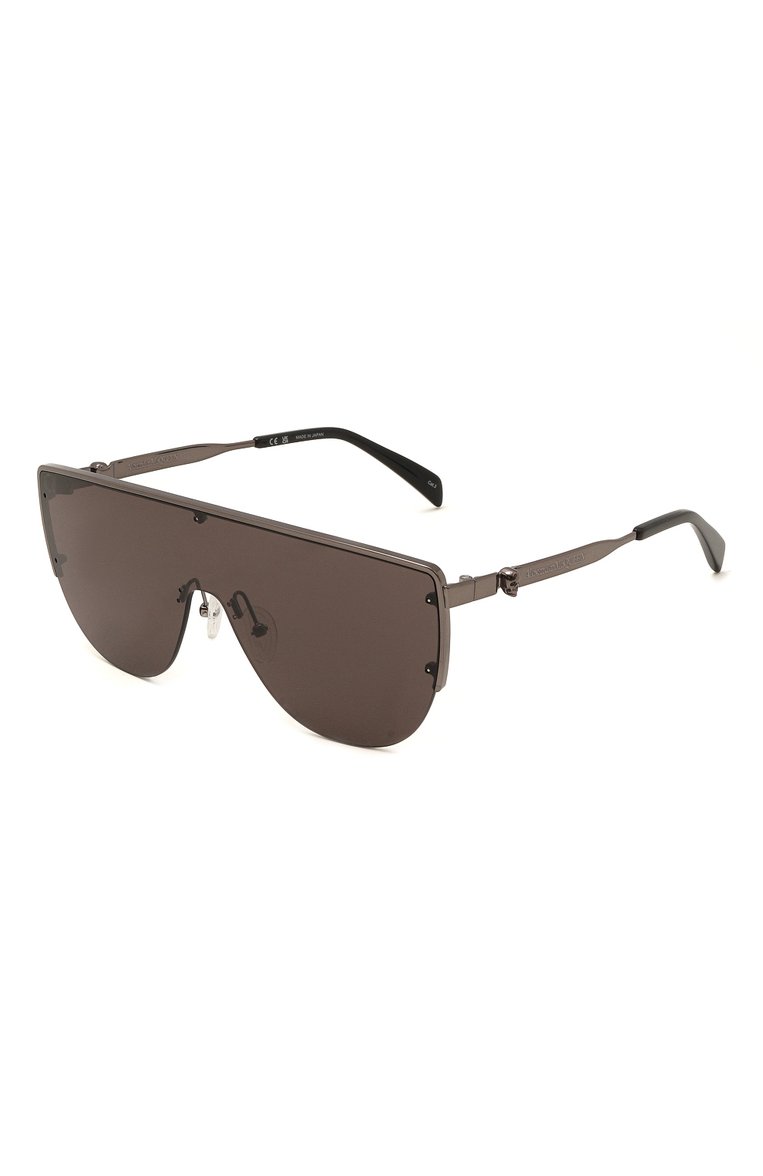 Женские солнцезащитные очки ALEXANDER MCQUEEN черного цвета, арт. AM0457S 001 | Фото 1 (Нос: Не проставлено; Региональные ограничения белый список (Axapta Mercury): Не проставлено; Материал: Металл; Тип очков: С/з; Оптика Гендер: оптика-женское; Очки форма: Маска)